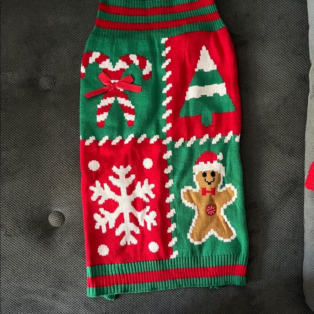 Holiday Cheer Dog Sweater - Red and Green